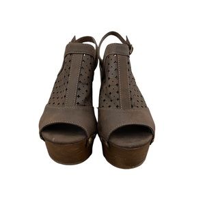CATO Sandals Leather Clog Studded Open Toe Platform